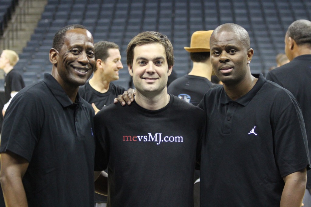 Sharing mevsMJ.com with Eric "Sleepy" Floyd and Coach Levelle Moton